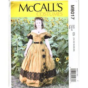McCalls M8017 Misses 14 to 22 Full Length Southern Gown Pattern New